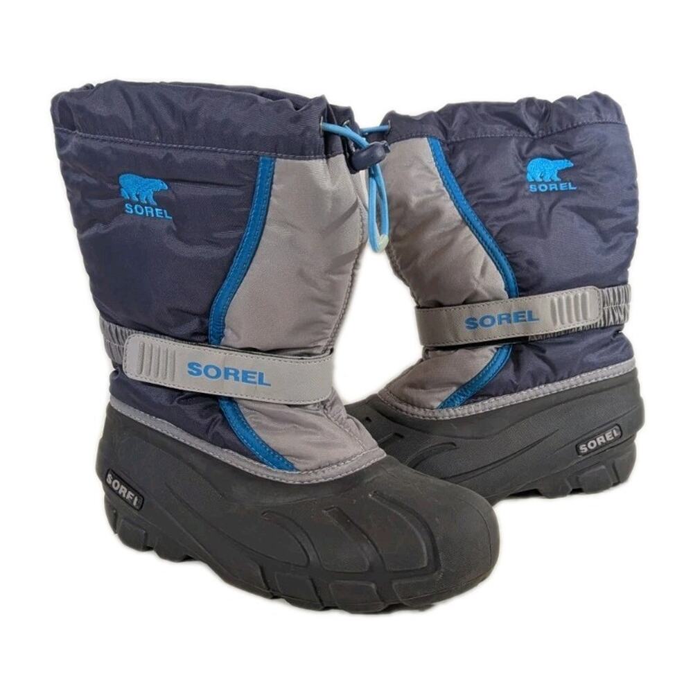Sorel Insulated Snow Boots Sz 4 Kids Youth NY1810-591 Gray